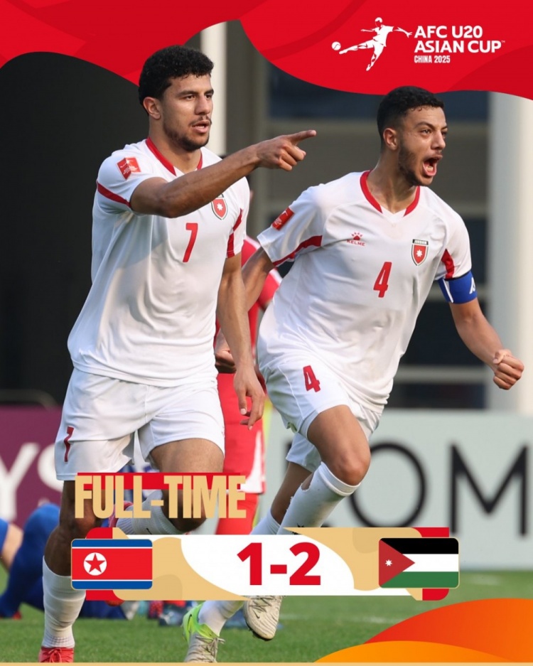 U20亞洲杯B組:朝鮮1-2不敵約旦,兩輪1分暫列B組末尾