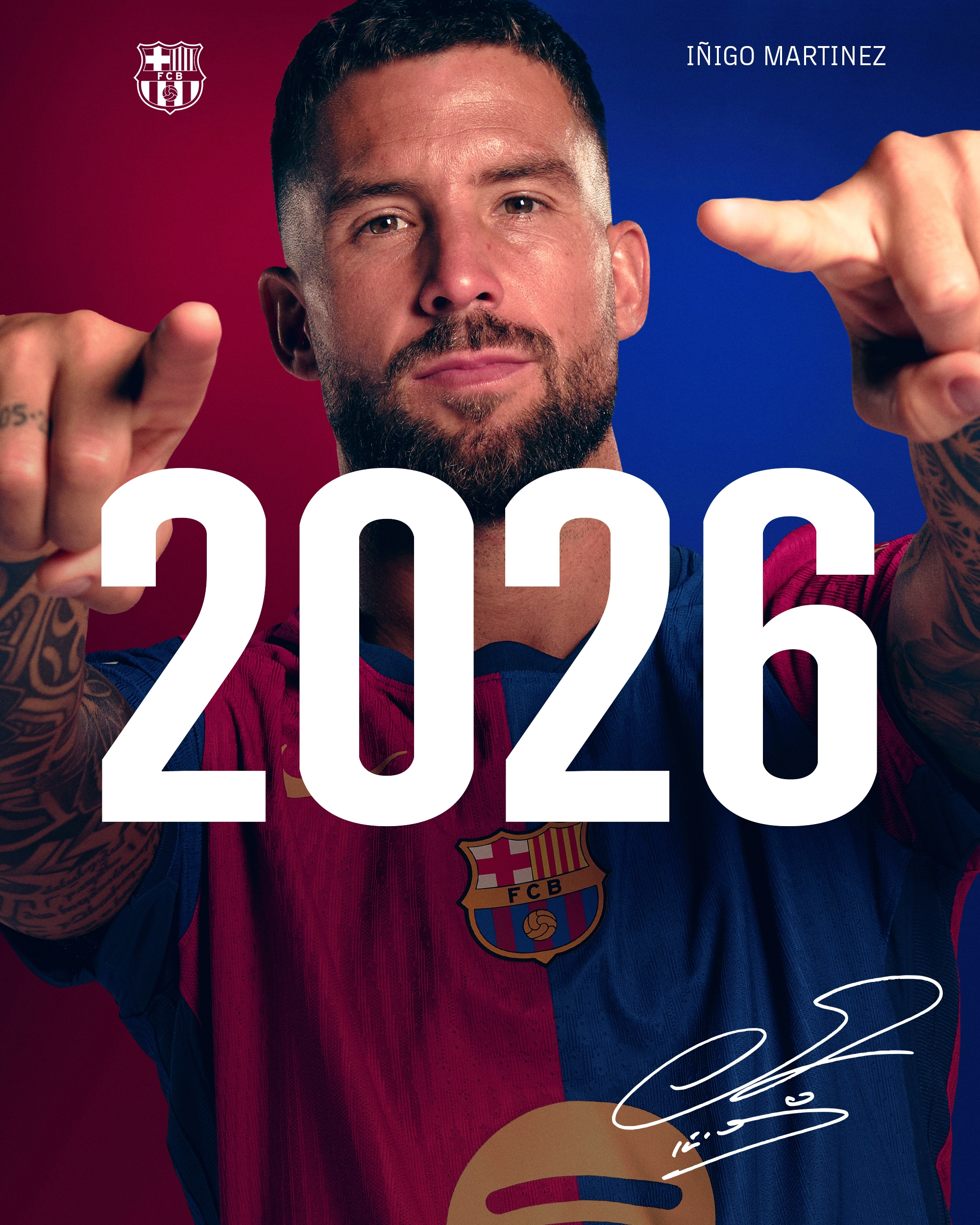  官方：巴薩與中衛伊尼戈-馬丁內斯續約至2026年