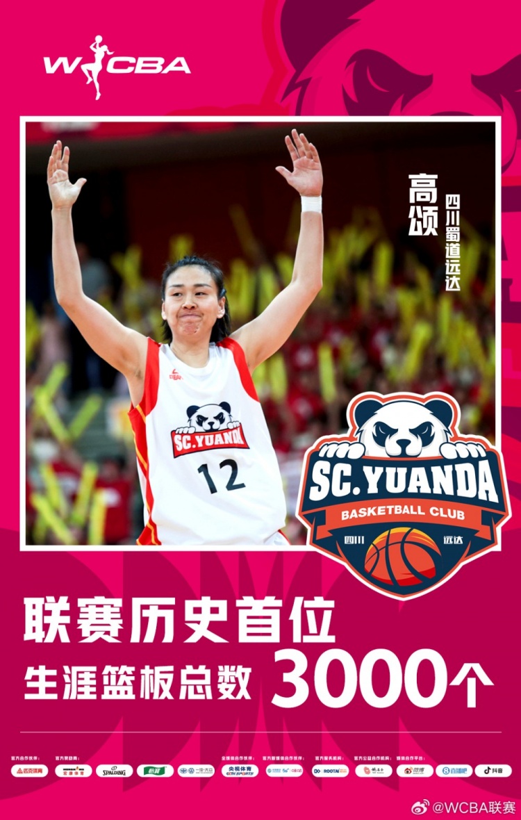 十八載鑄就傳奇!WCBA官方:高頌榮膺聯(lián)賽歷史首位籃板達3000球員